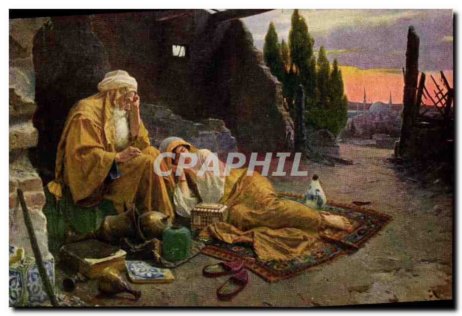 CPA Fantaisie Orientalisme Ernst Apres l'incendie Constantinople