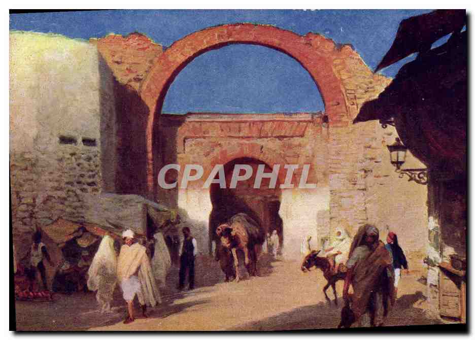 CPA Fantaisie Orientalisme Porte maure 