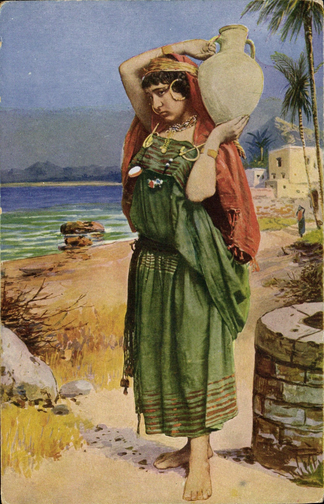 CPA Fantaisie Orientalisme Porteuse d'eau