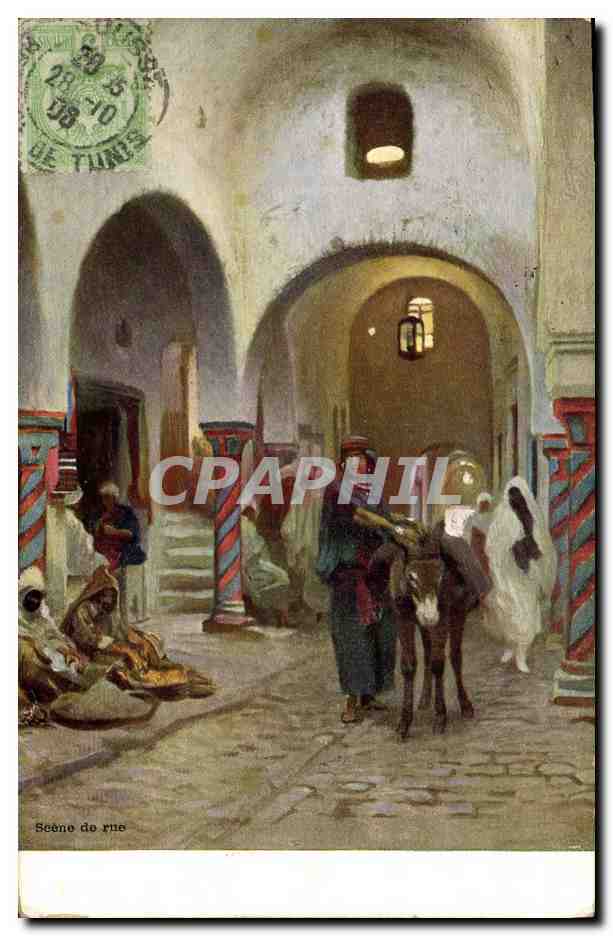 CPA Fantaisie Orientalisme Scene de reue Ane Mule 