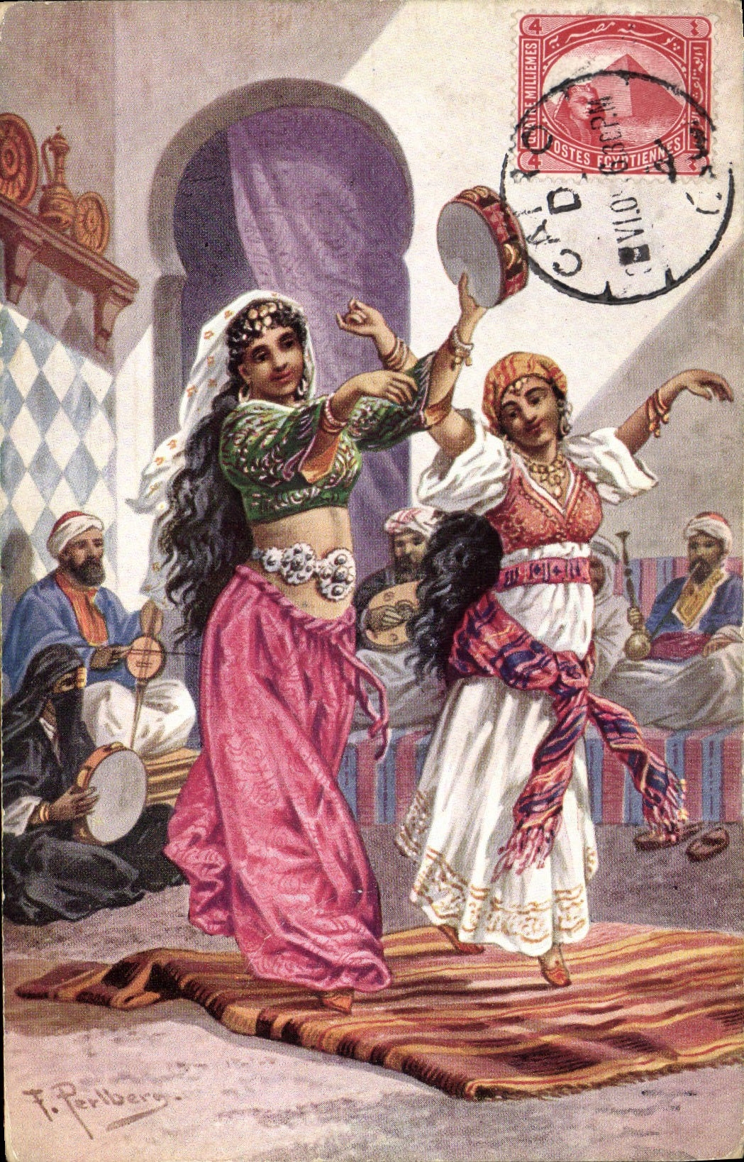CPA Fantaisie Orientalisme Danseuses Egypte Egypt 