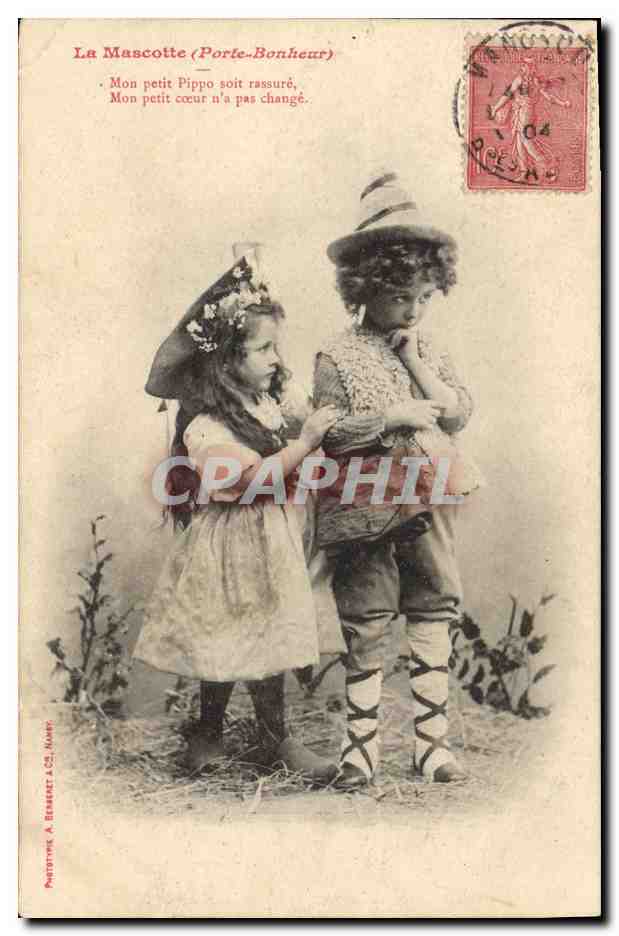 CPA Fantaisie Enfant La mascotte Porte bonheur