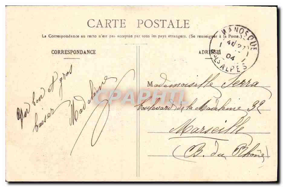 CPA Fantaisie Enfant La mascotte Porte bonheur — Verso