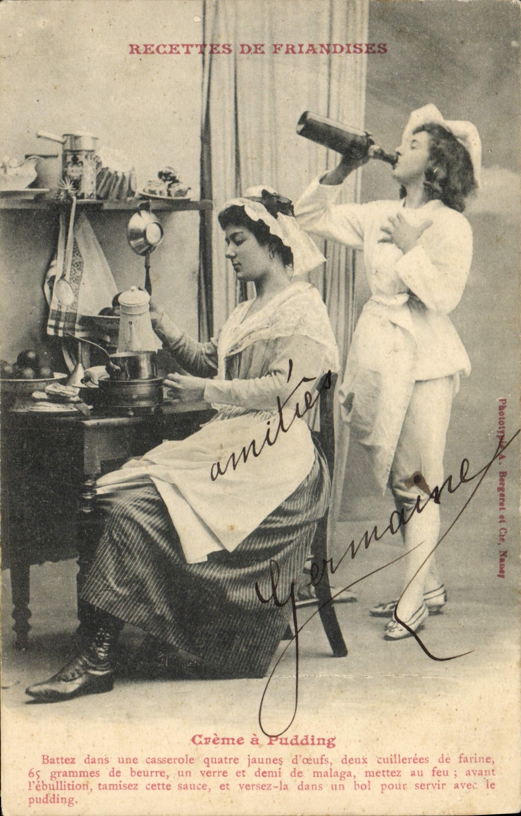 Crema voor Pudding — Recepten voor Sweets — Fototipie A. Borgere en Cie, Nîmes