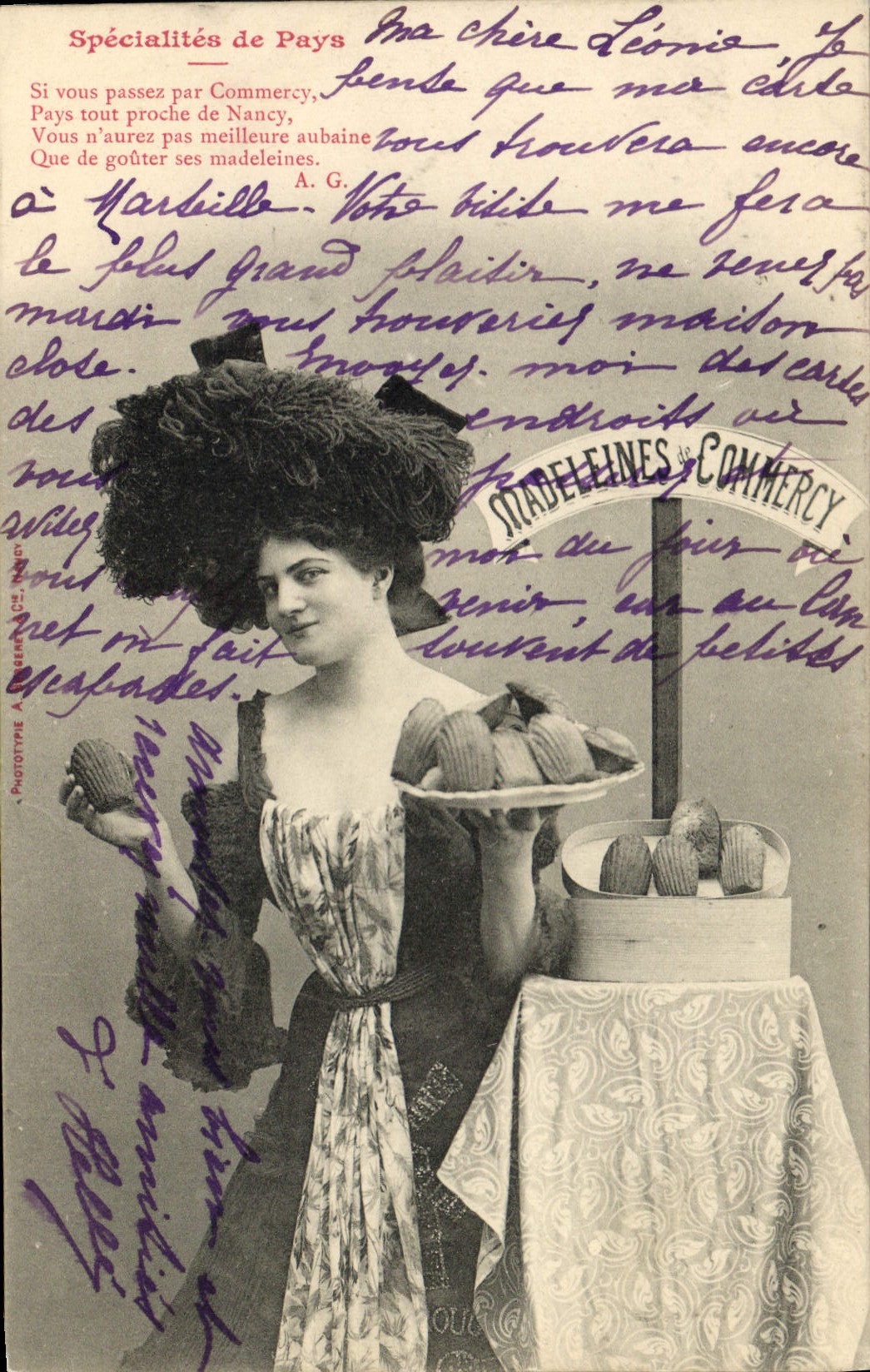 Madeleines de Commercy — Spécialités de Pays — Phototype A. Bérengier & Cie, Nancy
