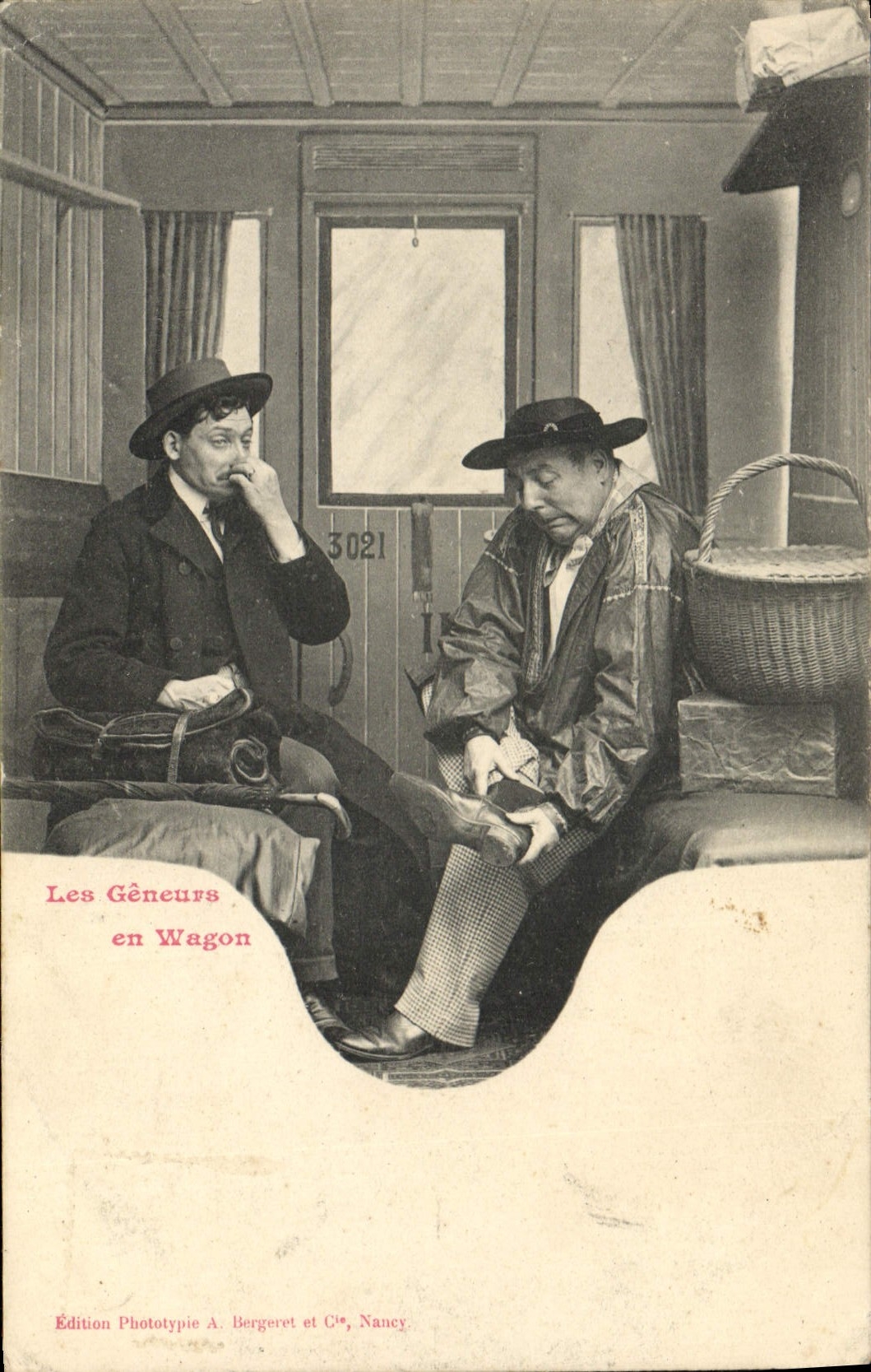 Les Gêneurs en Wagon — Édition Phototypie A. Bergeret et Cie, Nancy