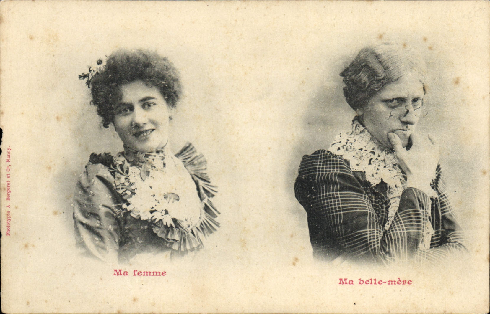 CPA Fantaisie Femmes Ma femme Ma belle mere