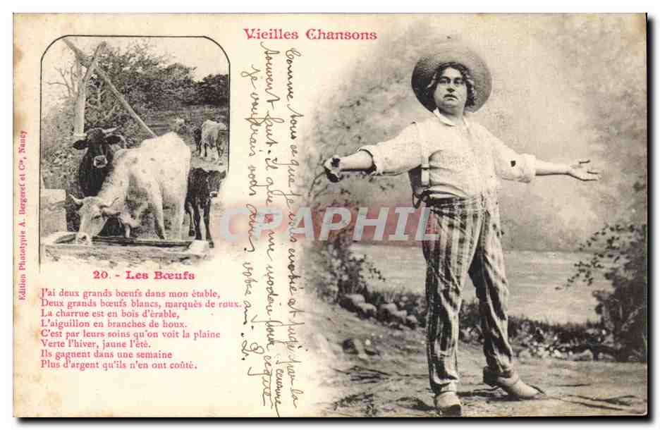 CPA Fantaisie Vieilles chansons Les boeufs 