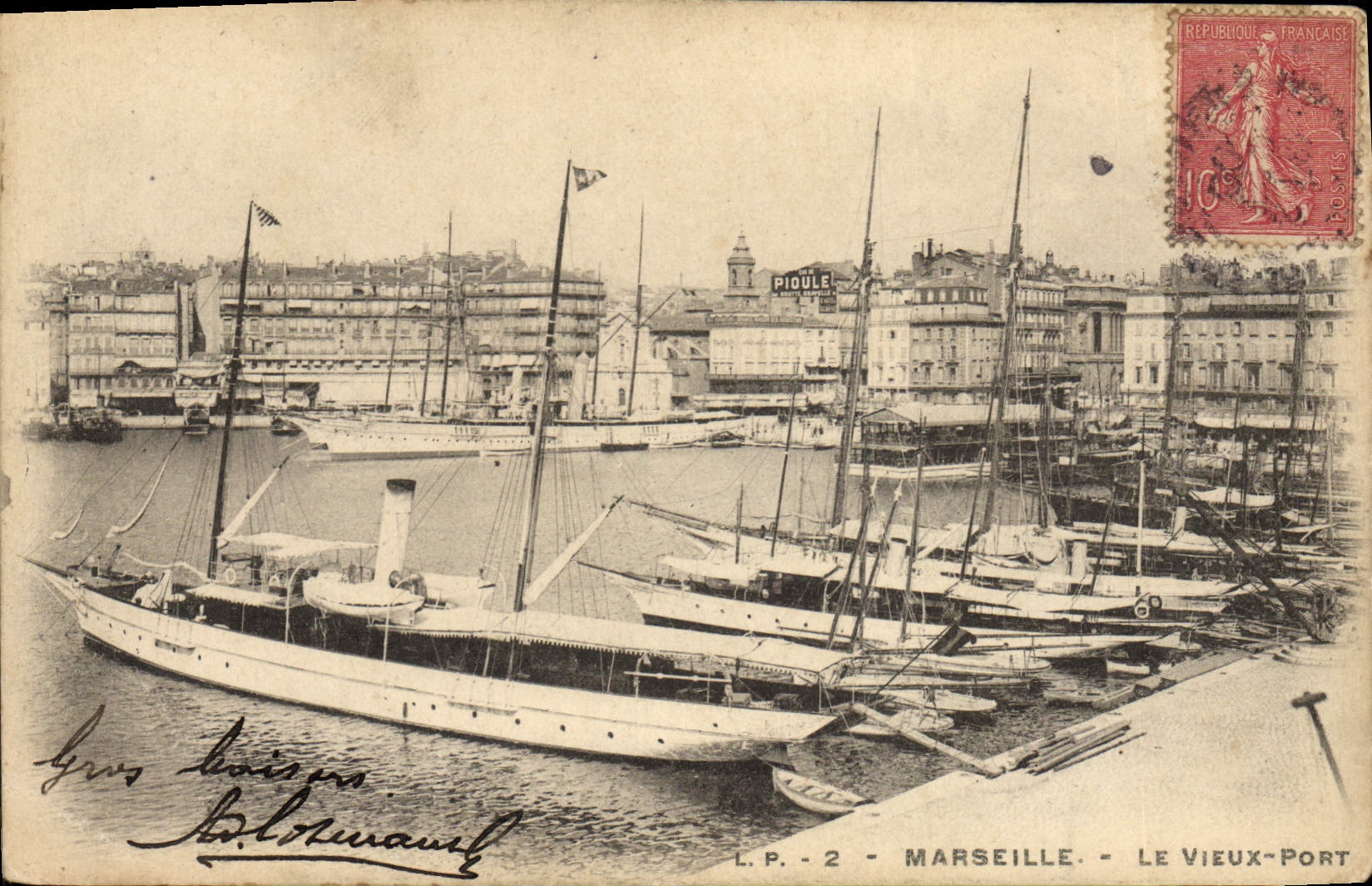 CPA Bateau Marseille Le vieux port