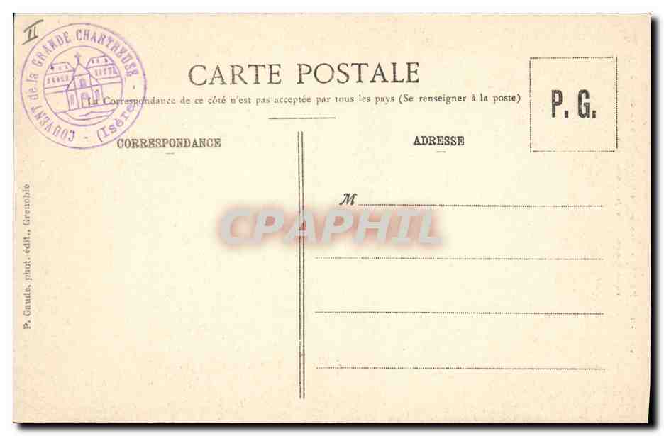 CPA Mort Dauphine Grande Chartreuse Buste en marbre au dessus de la chapelle mortuaire  — Verso