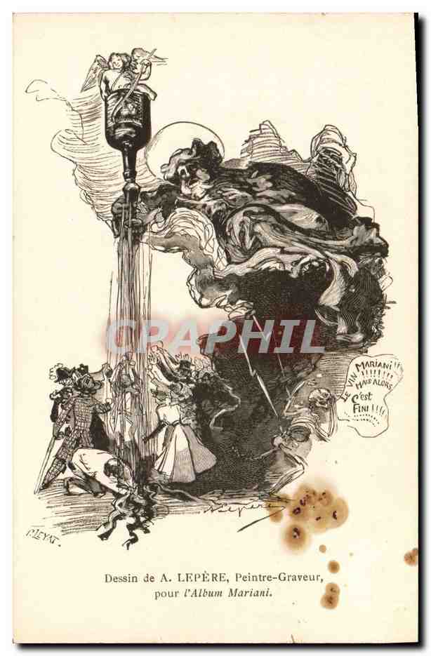 CPA Mort Dessin de Lepere pour l'album Mariani 