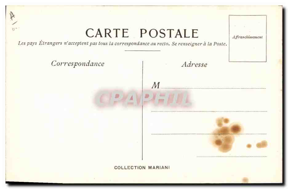 CPA Mort Dessin de Lepere pour l'album Mariani  — Verso