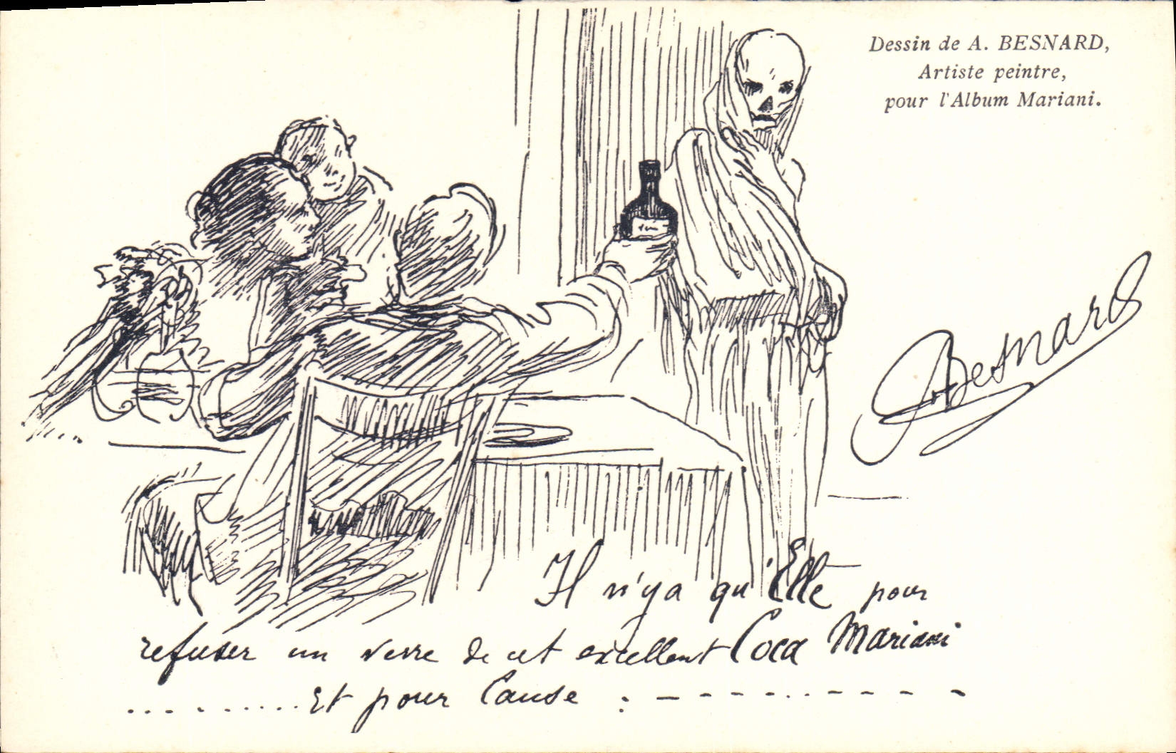 CPA Mort Dessin de Besnard Album Mariani 