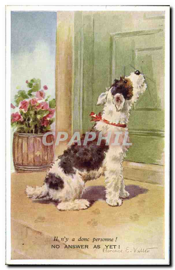 Chien devant une porte — Florence E. Valter — n°2150