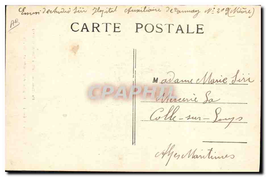 Kapelle von Tannay (Nièvre) — Hilfsklinik Nr. 209 — Verlag Hay-Tambour — Rückseite