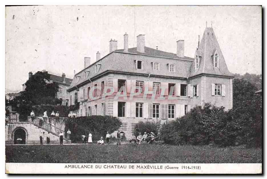 Antike Ansichtskarte Sante Militaria Ambulanz des Schlosses Maxeville
