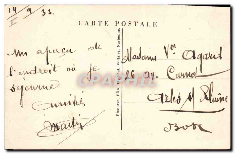 CPA Sante Militaria Lamalou les Bains L'hopital temporaire — Rückseite
