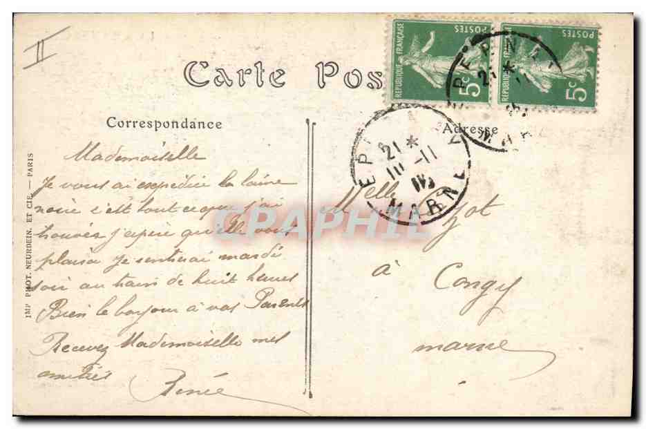 CPA Sante Militaria Epernay Hopital Hospice Auban Moet Pavillon Militaire — Rückseite