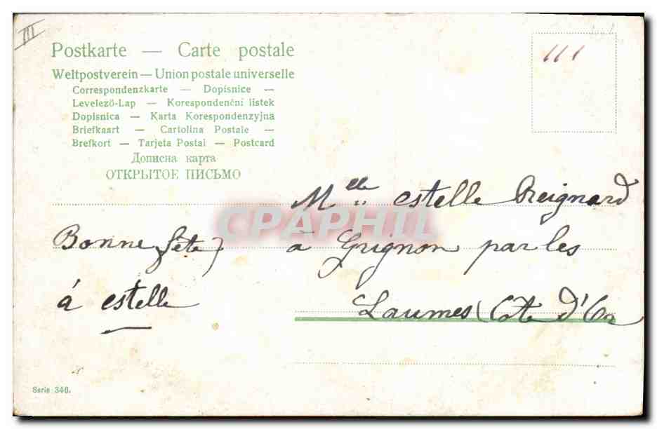 CPA Fantaisie Enfant Bebe  — Rückseite