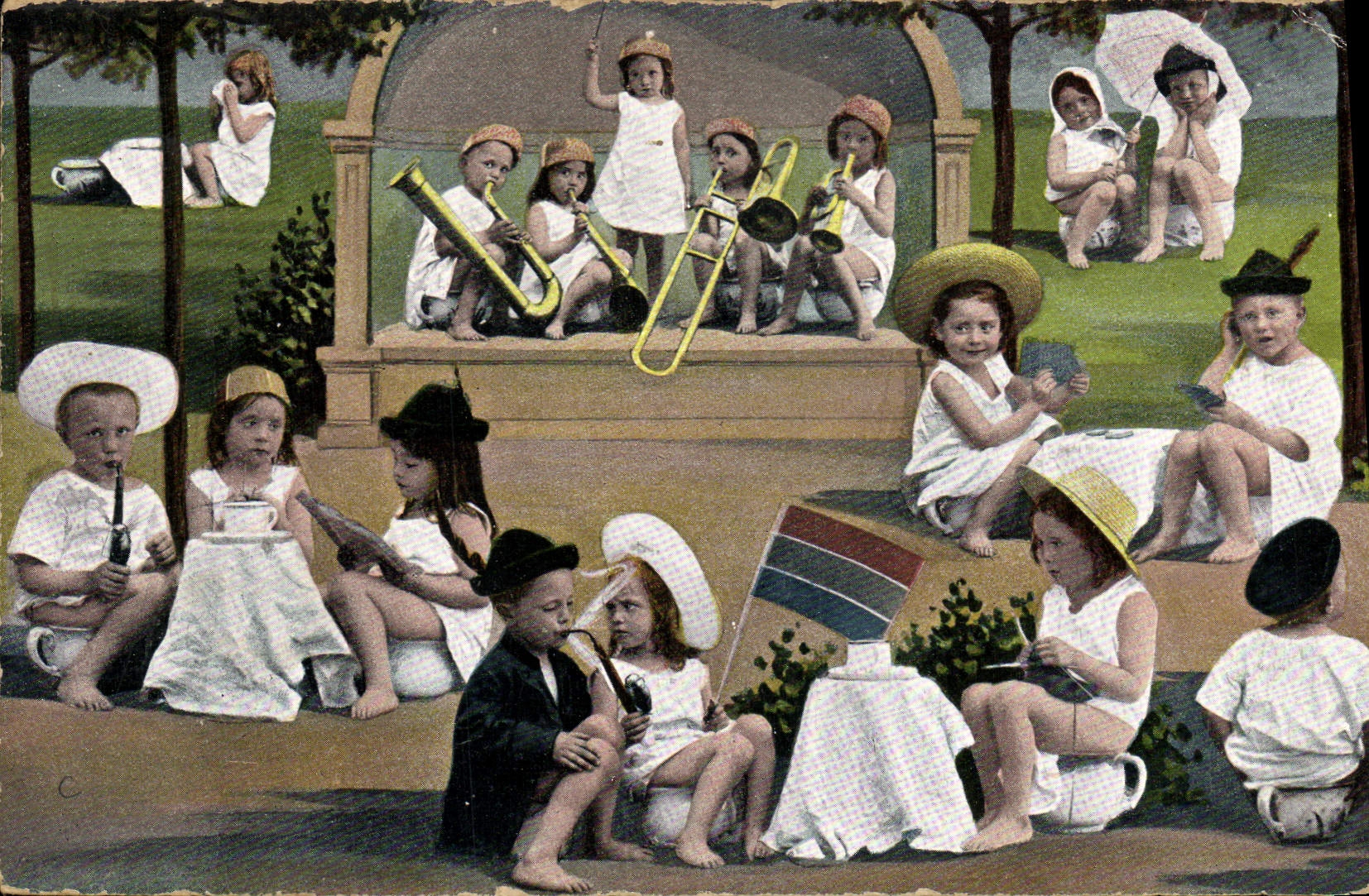 CPA Fantaisie Enfant Bebe Musique