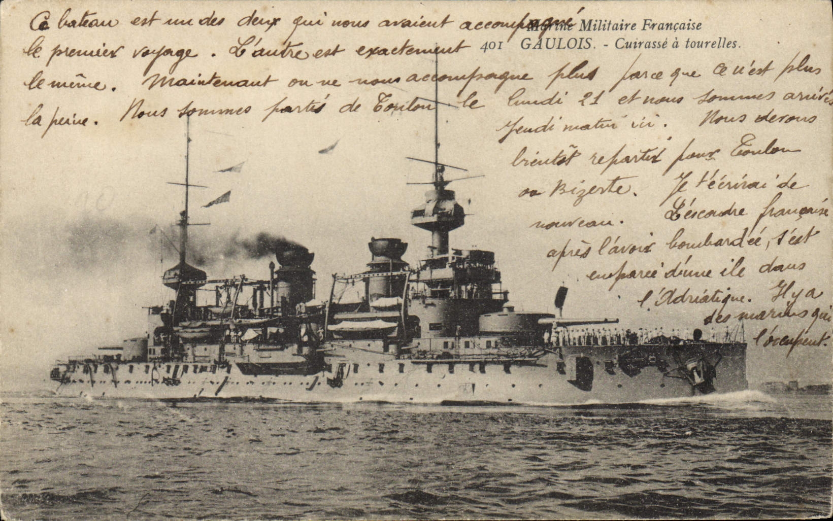 Croiseur de guerre Gauleois — Marine Militaire Française — éditeur A. Ressé