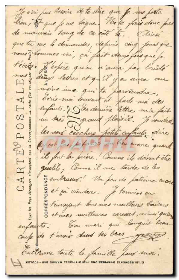 Croiseur de guerre Gauleois — Marine Militaire Française — éditeur A. Ressé — Verso