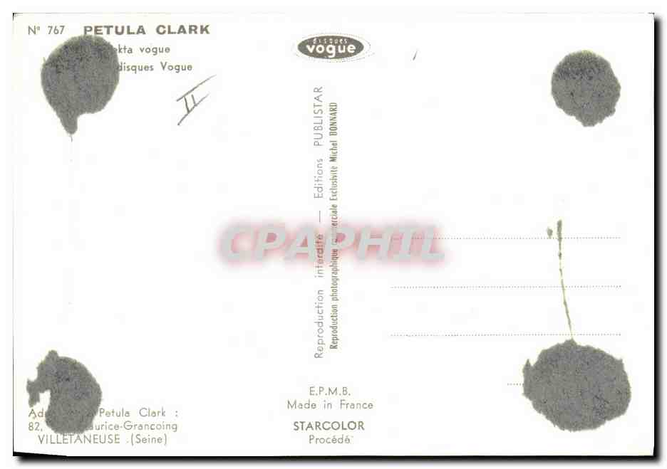 CPM Petula Clark  — Rückseite