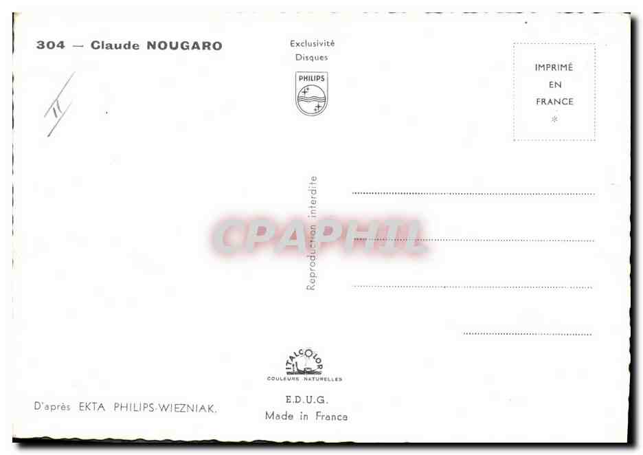 CPM Claude Nougaro  — Rückseite