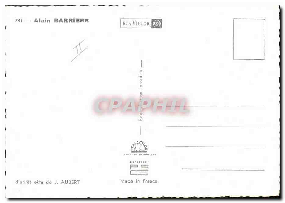 CPM Alain Barriere  — Rückseite