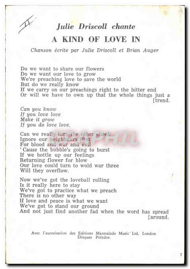 CPM Julei Driscoll A kind of love in  — Rückseite