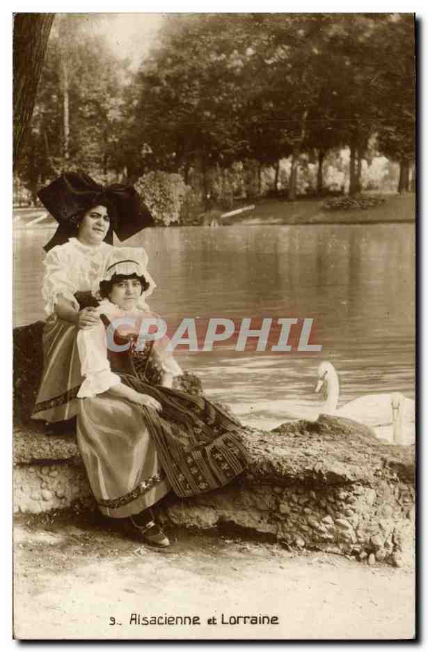 CPA Folklore Alsace Alsacienne et Lorraine Cygne