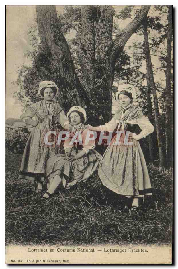 CPA Folklore Alsace Lorraines en costume national