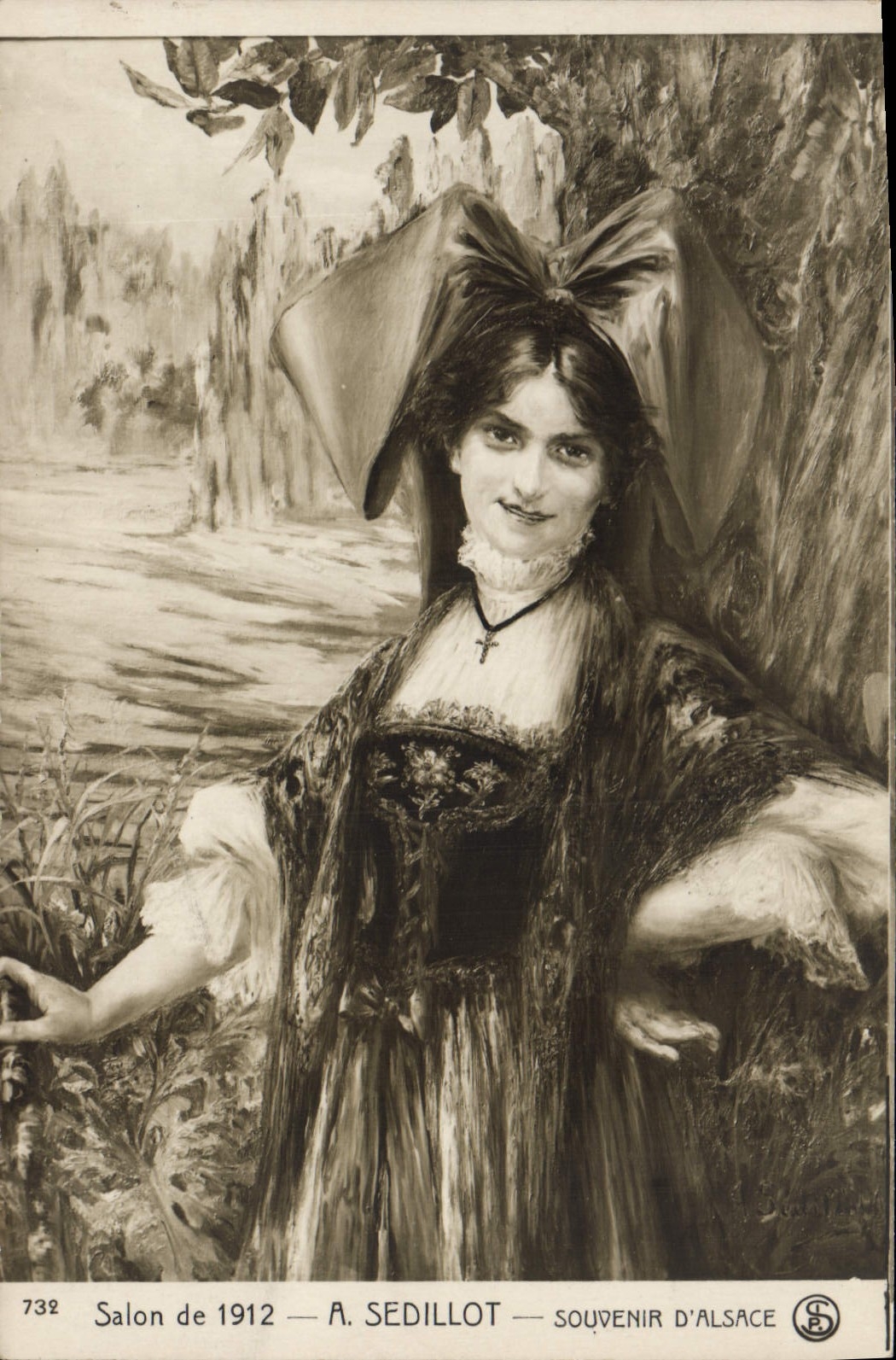 CPA Folklore Alsace Salon de 1912 Sedillot Souvenir