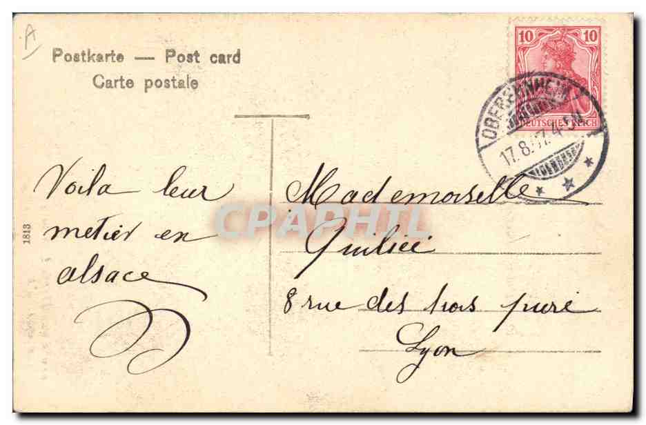 CPA Folklore Alsace Souvenir d'Alsace Lorraine — Rückseite