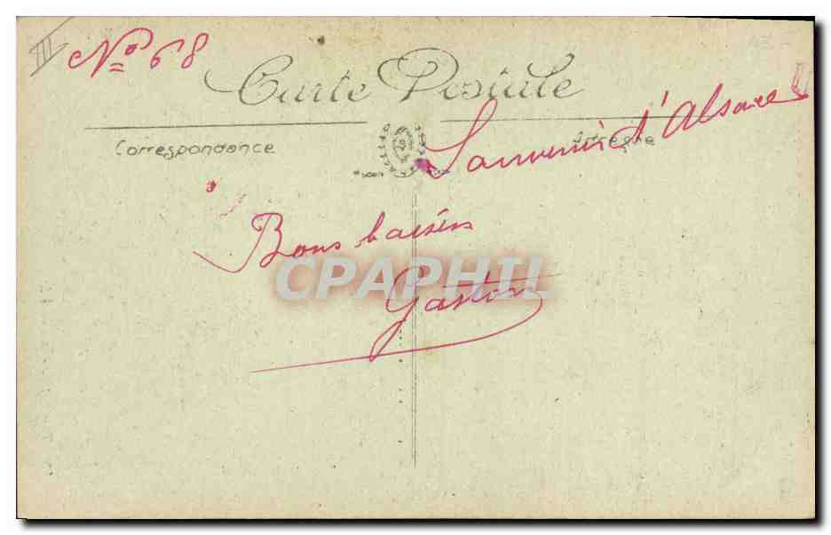 CPA Folklore Alsace Type d'Alsacienne  — Verso