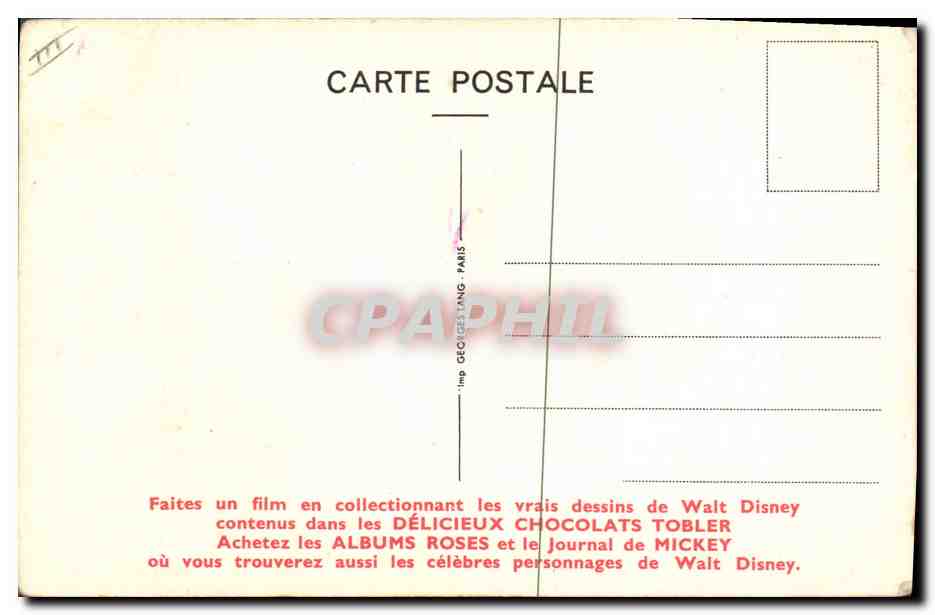 CPA Fantaisie Walt Disney Tobler Foxie — Verso