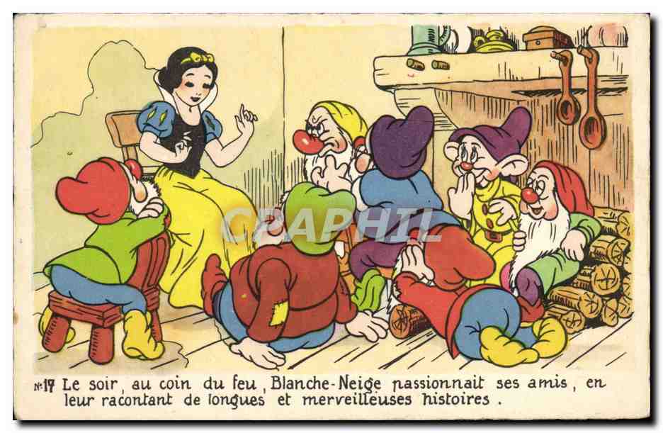 CPA Fantaisie Walt Disney Blanche Neige et les sept nains