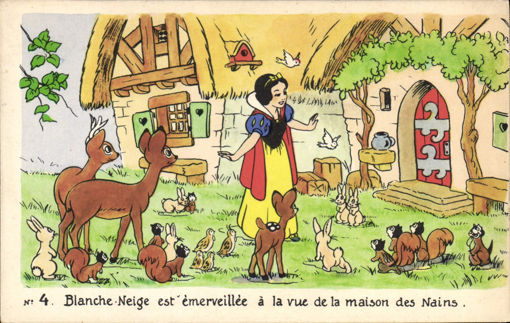 Blanche-Neige — émerveillée à la vue de la maison des Nains — Éditions E. Séphérâdes