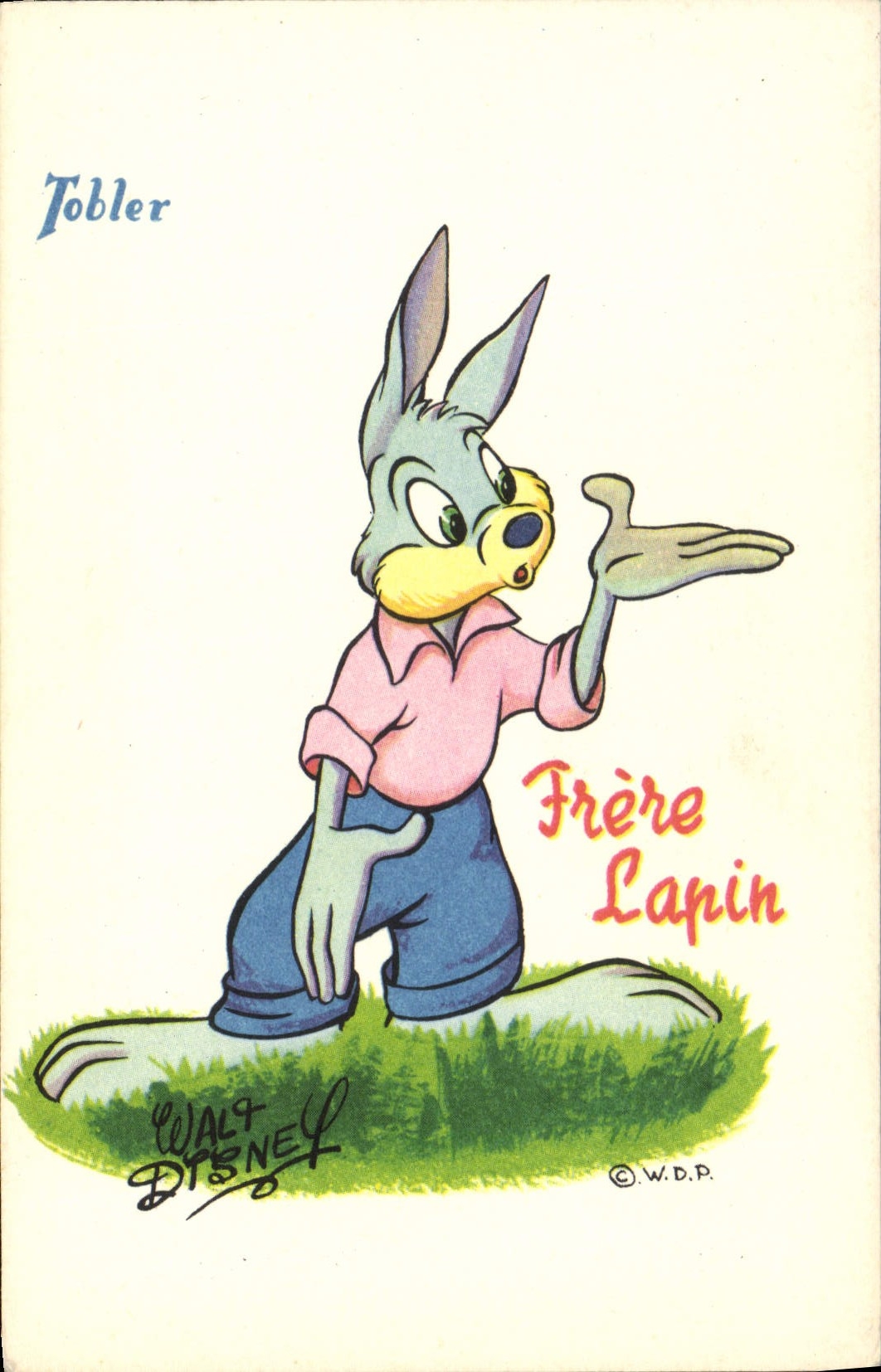Frère Lapin — dessin de Walt Disney — éditeur Tobler, n° III