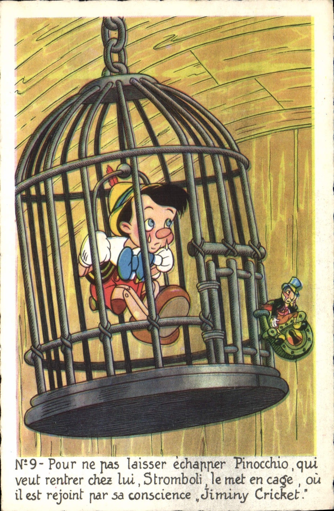 Pinocchio en cage — scène de la fable — Éditions Superluxé, Paris, n°9