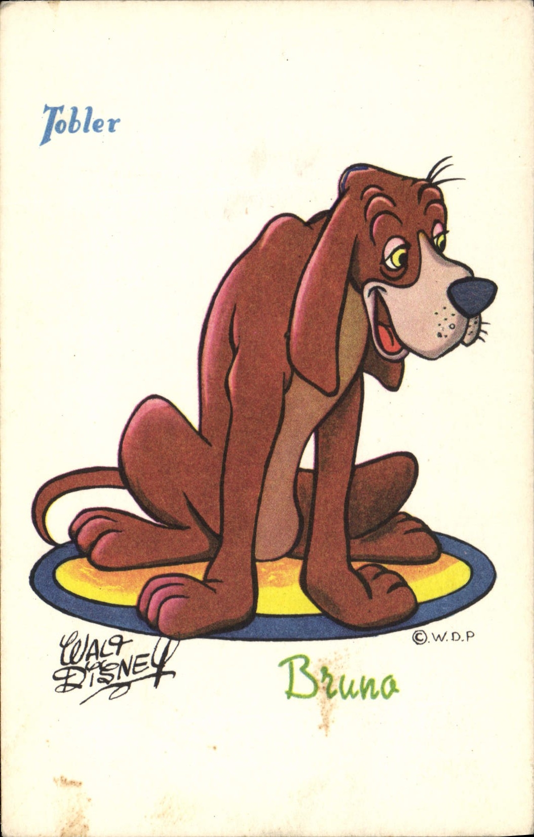 Bruno — chien de Disney — éditeur Tobler, n° de série non visible