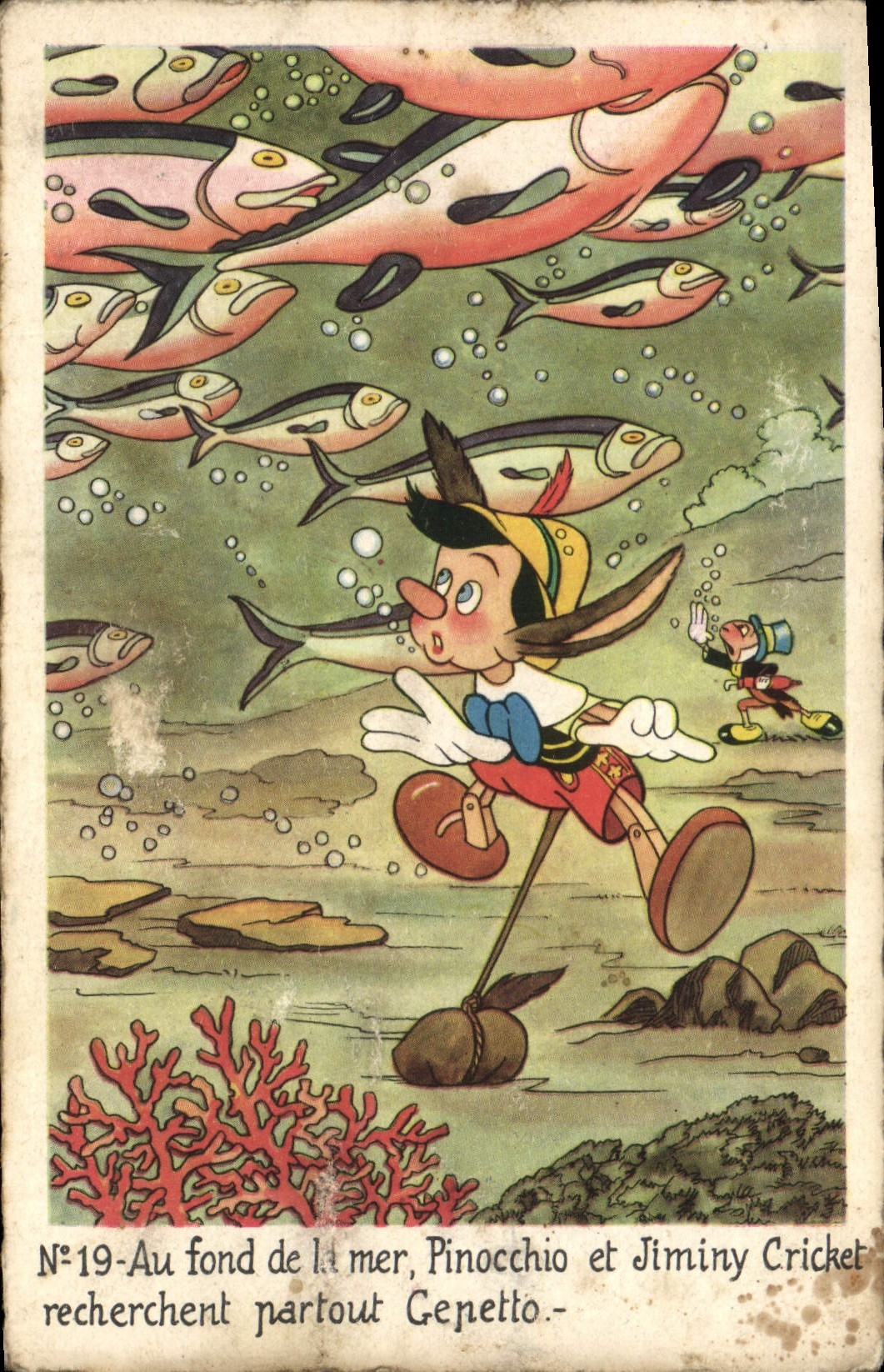 Pinocchio et Jiminy Cricket — Au fond de la mer, Pinocchio et Jiminy Cricket recherchent partout Gepetto — Éditions Superluxe, n°19