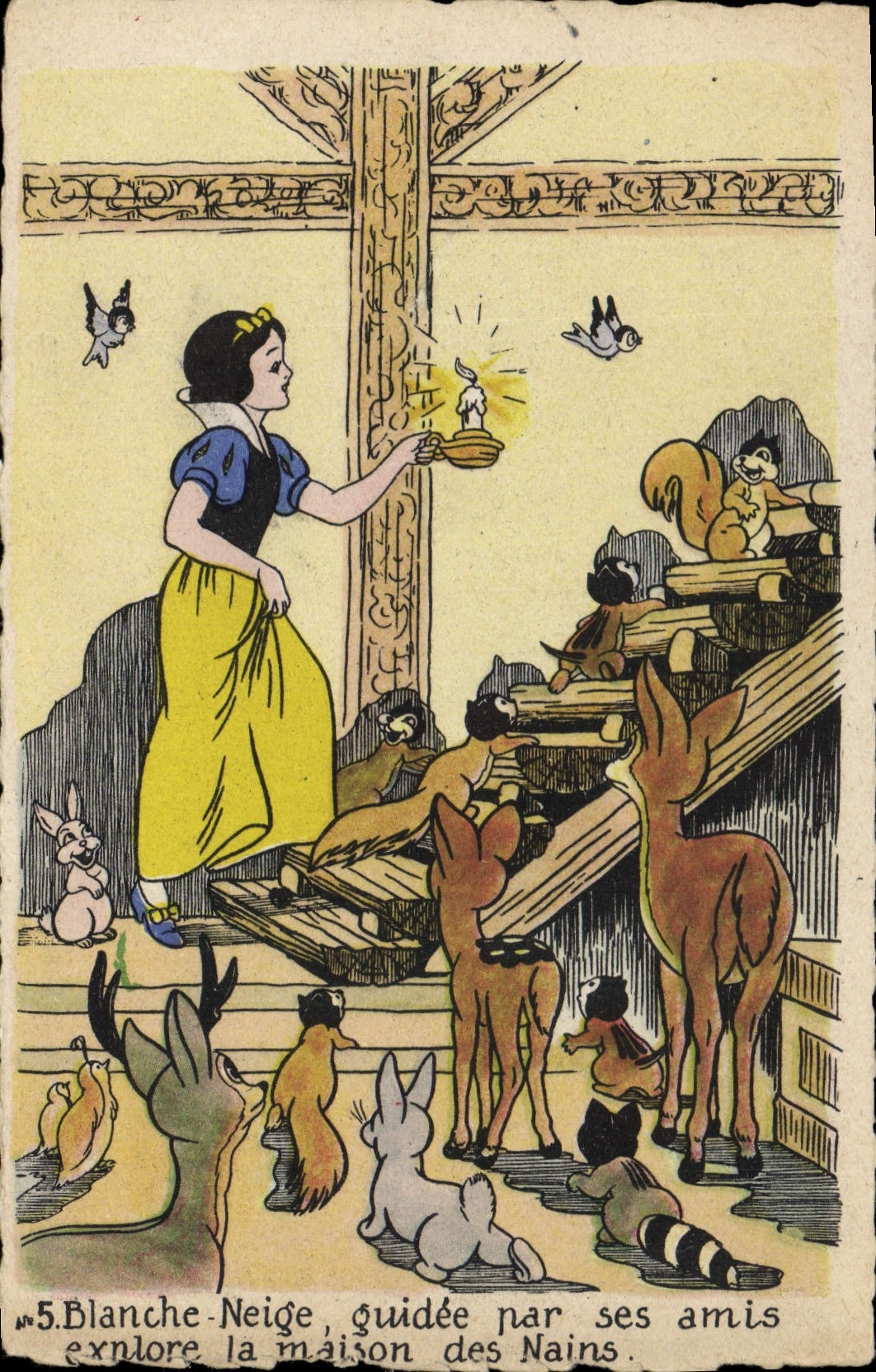 Blanche-Neige guidée par ses amis — exploration de la maison des Nains — Éditions Superluxe, n°5