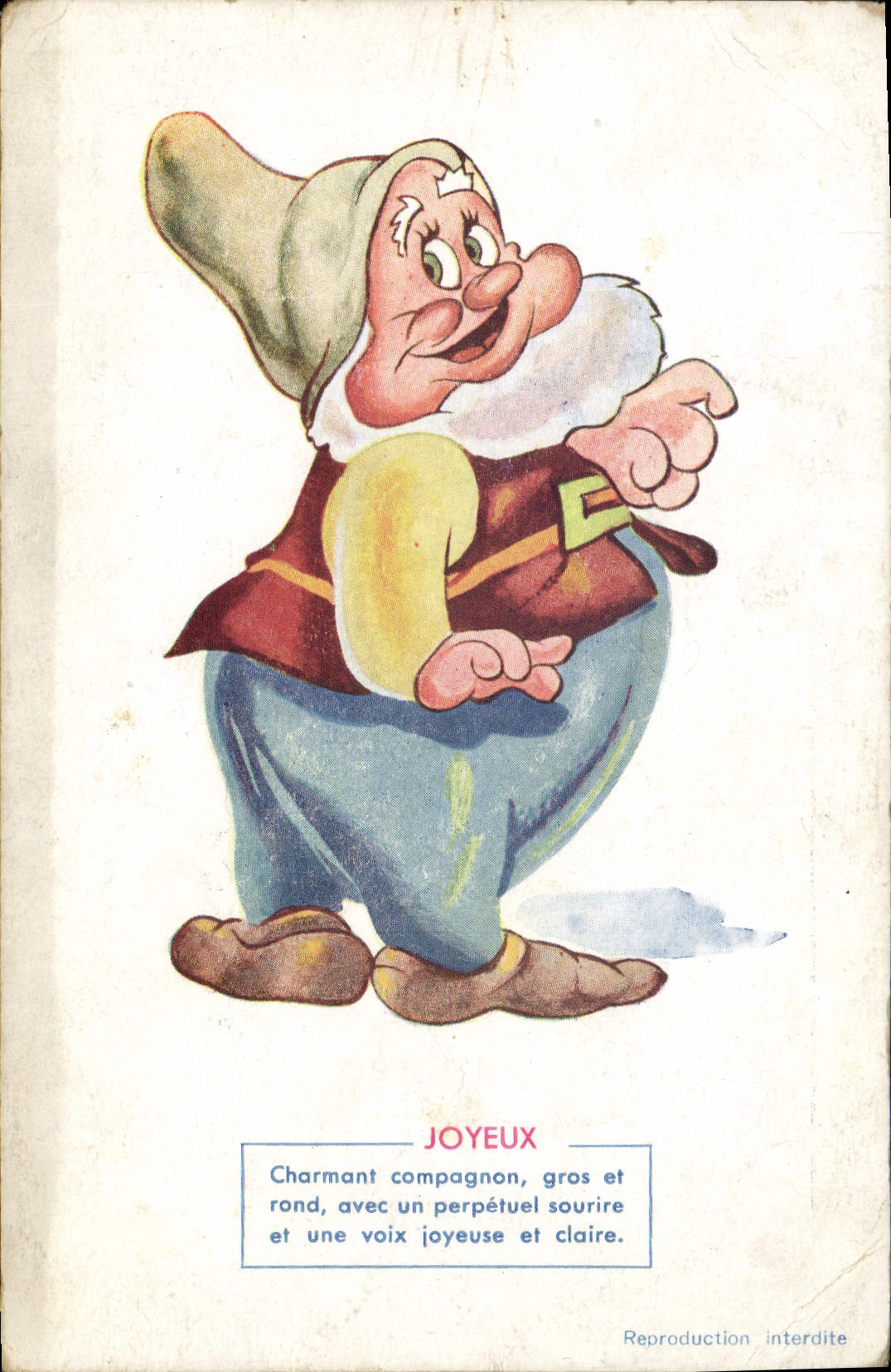 CPA Fantaisie Walt Disney Nain Joyeux