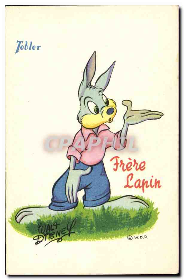 CPA Fantaisie Walt Disney Tobler Frere lapin