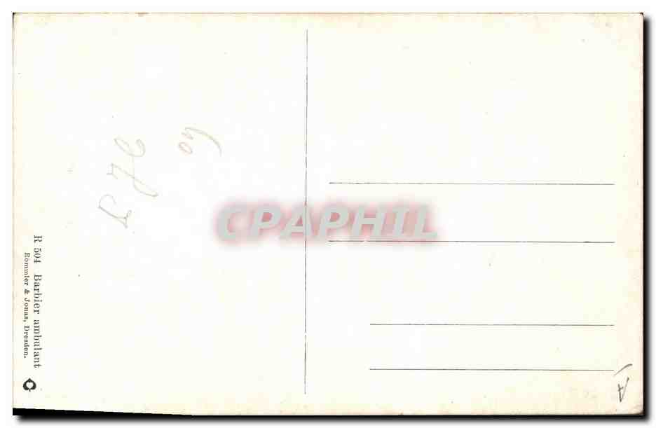 CPA Fantaisie Orientalisme Barbier ambulant Coiffeur — Rückseite