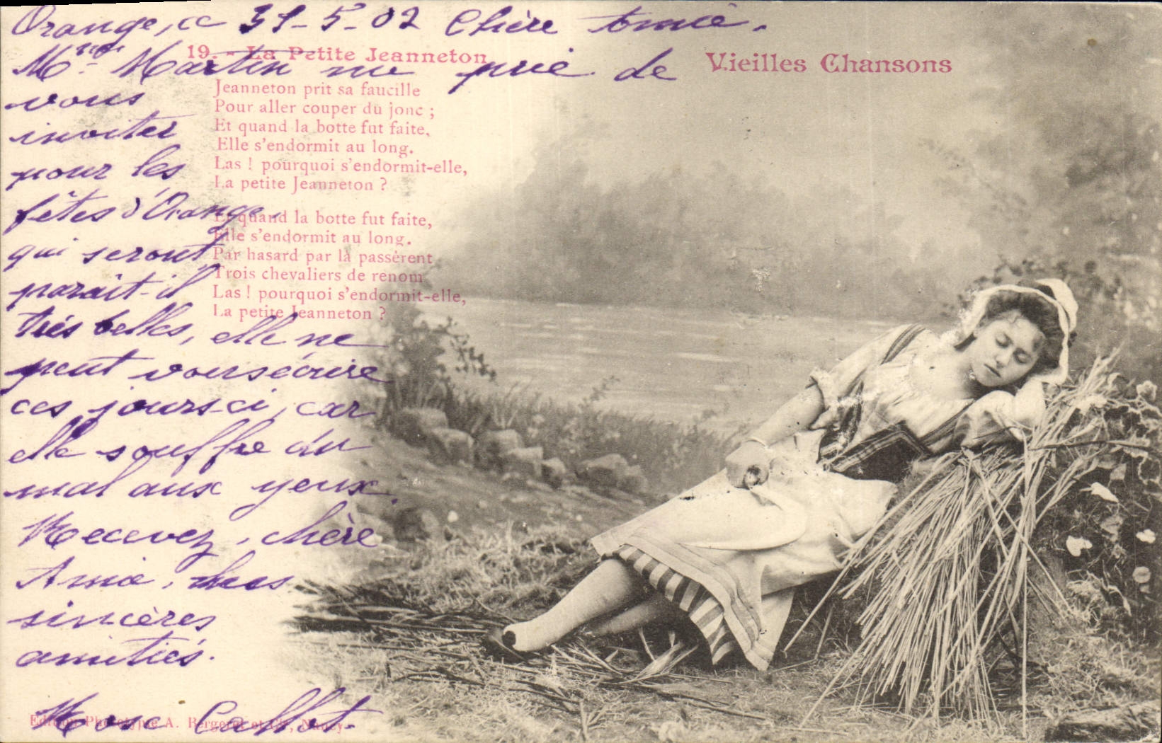 CPA Fantaisie Vieilles chansons La petite Jeanneton