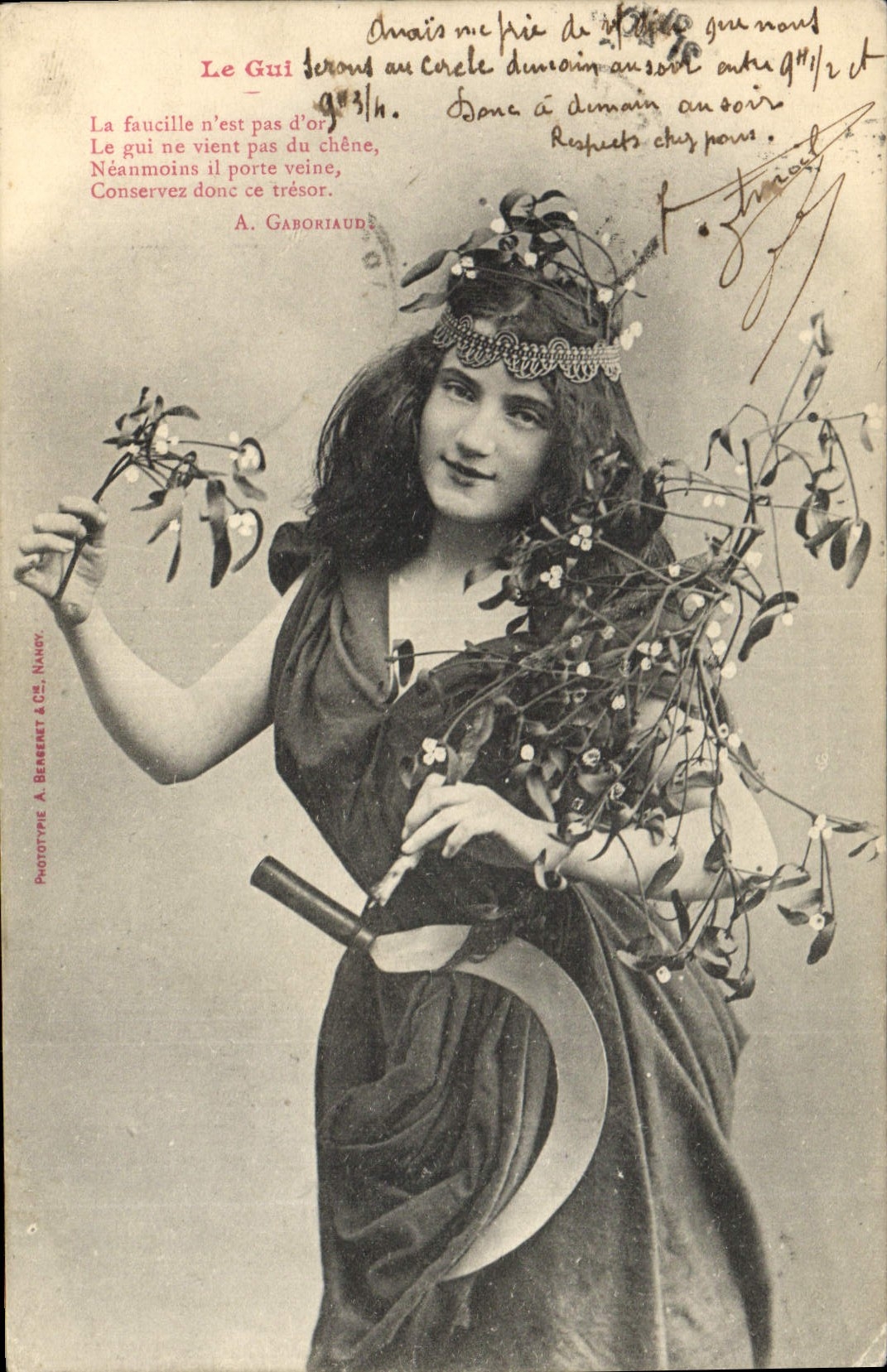 Femme en costume de Guéridon — Le Gui — Phototype A. Berenert & Cie, Nancy