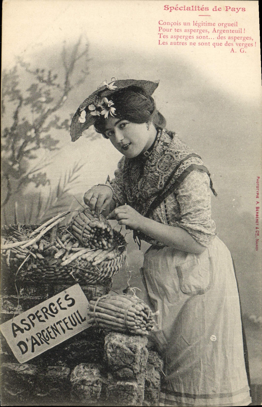 Asperges d'Argenteuil — spécialité locale — Phototype A. Bernard & Cie, Nancy