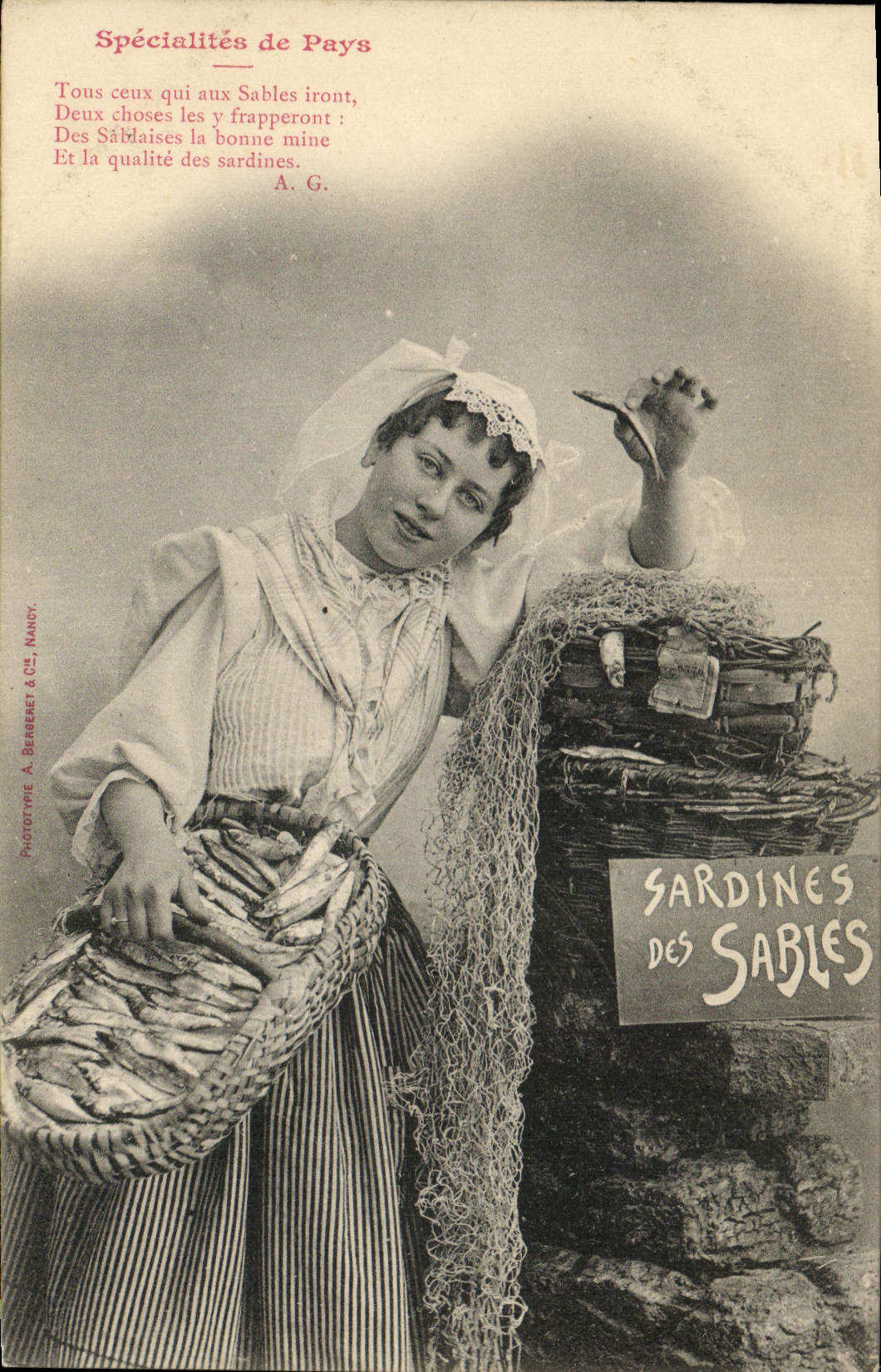 Sardines des Sables — Publicité pour les spécialités locales — Phototype A. Berneat & Cie, Nancy